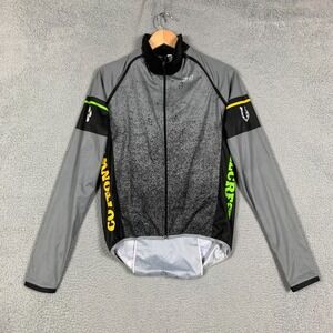 DNA Cycling Wind Jacket Men's Large Gray Full Zip Lightweight Made in‎ Italy